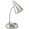 Victory Light Usa Lamp, Desk, w/2 Outlets, 10W LED, Brushed Steel VLUVS20105BN